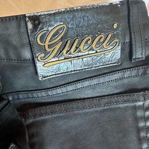 Gucci Black Pants with Gold Logo